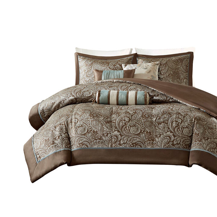 Gracie Mills Thornton 6-Piece Paisley Jacquard Duvet Cover Set