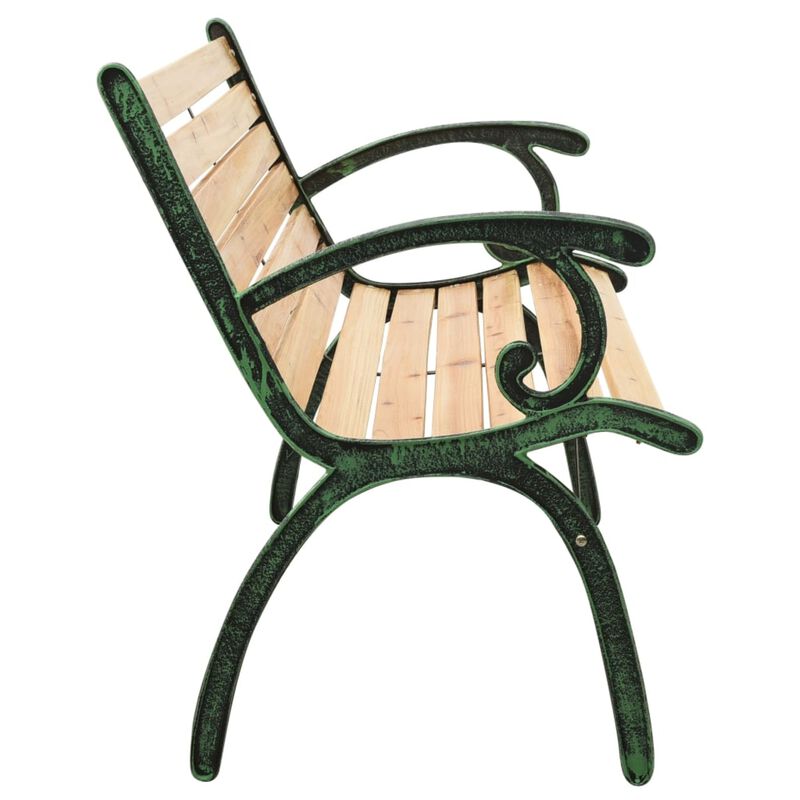 vidaXL Garden Bench 48.4" Cast Iron and Solid Firwood