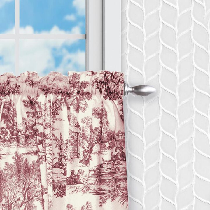 Ellis Curtain Victoria Park Toile Room Darkening Window Rod Pocket Pair Set With 2 Tiers - 2-Piece