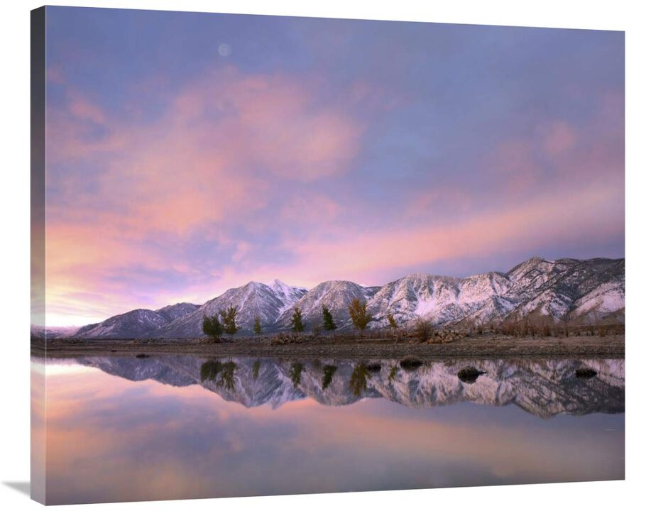 Moon over Carson Range with Carson River, Nevada-Canvas Art-36x29.88