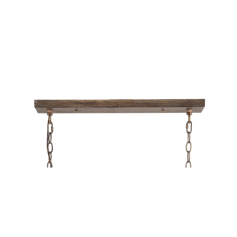 Magnolia 5-Light Linear Adjustable Iron Rustic Farmhouse LED Pendant