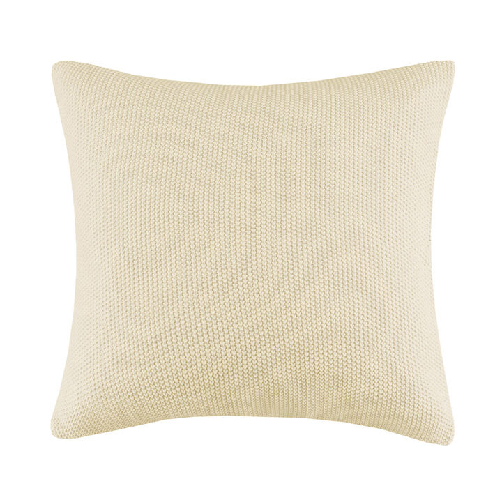 Gracie Mills Lessie Solid Acrylic Knit Euro Pillow Cover