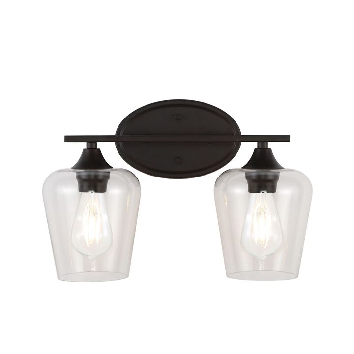 Jayne Iron/Glass Cottage Rustic LED Vanity Light