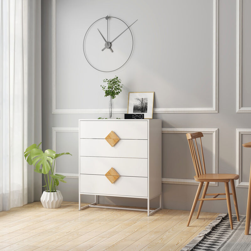 Solid wood special SHAPED square handle design with 4 drawers bedroom furniture dressers
