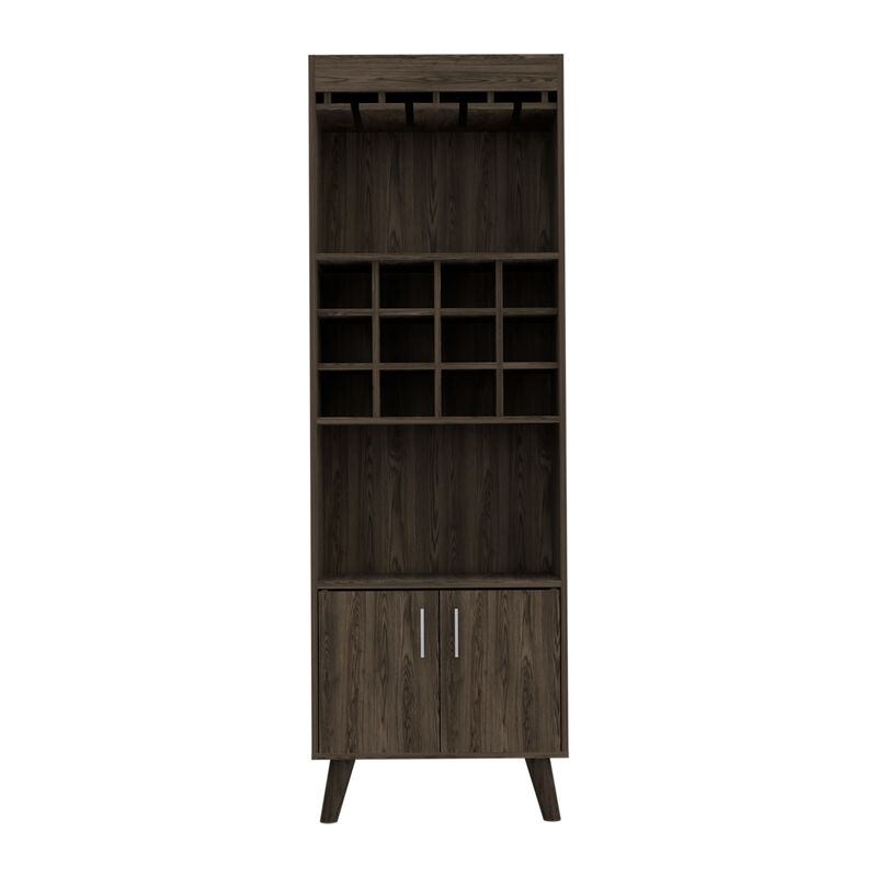 Kisco 1-Drawer 2-Shelf Bar Cabinet Dark Walnut
