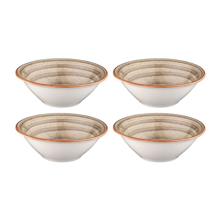 Terrain dia.7" h:2.5" 23 oz. Round Brown Porcelain Bowl (Set of 4)