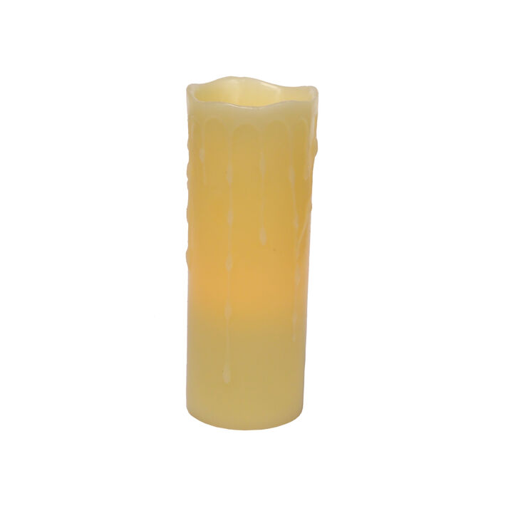 LED Wax Dripping Pillar Candle (Set of 3) for Timed, Ambient Lighting and Decor