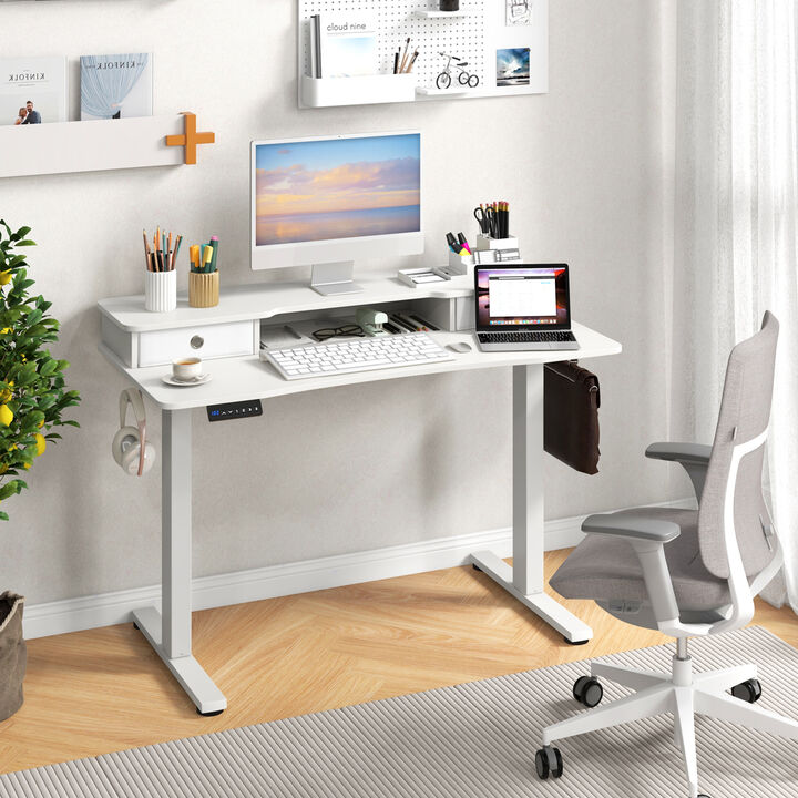 Adjustable Electric Standing Desk with Dual Drawers for Ergonomic Workspaces