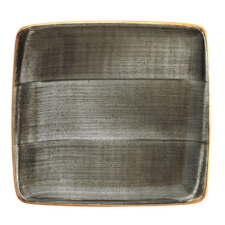 Space 12.75" x 12" x h:0.75" Square Grey Porcelain Platter
