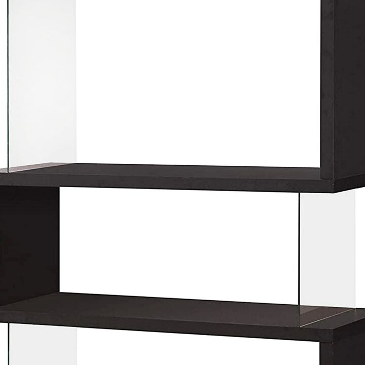 Asymmetrical Snaking Wooden Bookcase