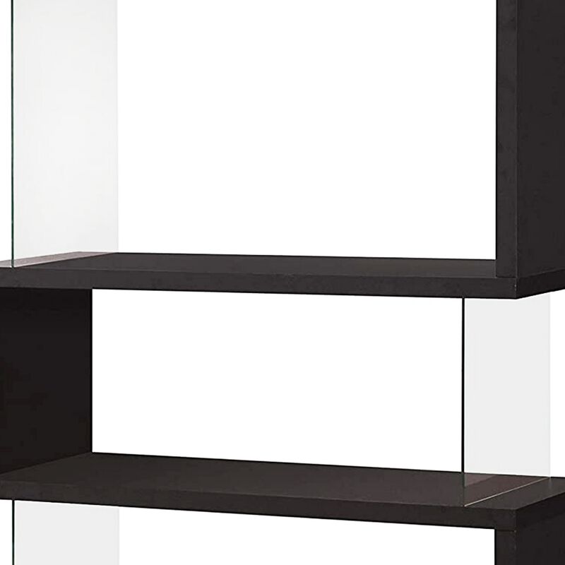 Asymmetrical Snaking Wooden Bookcase