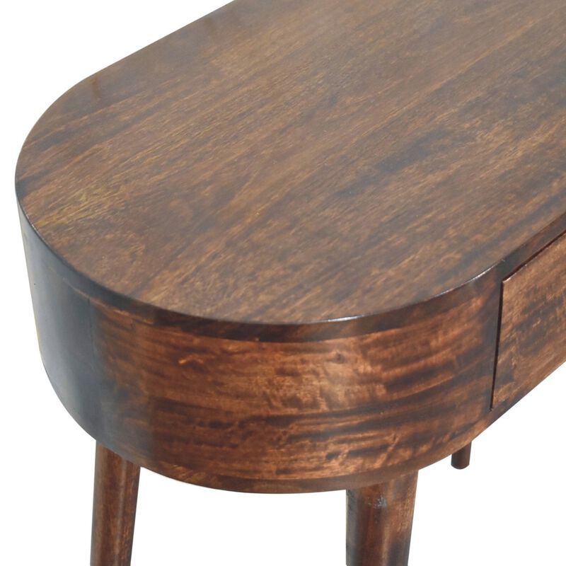 Artisan Furniture Solid Wood Honey Caramel Rounded Small Console Table