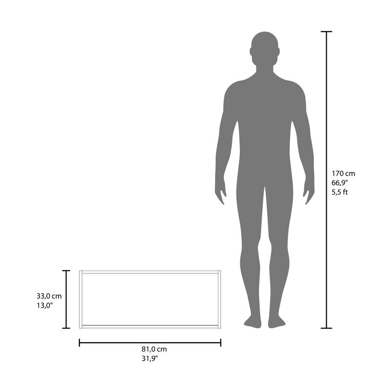 Slana Wall Cabinet 13" H, 2 Sliding doors, 1 Shelf, White