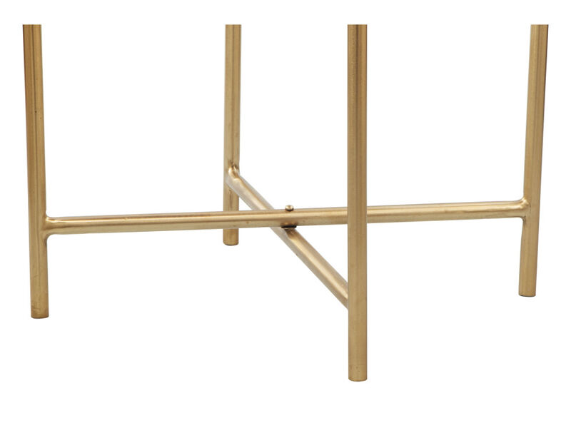 David Side Table Gray & Gold