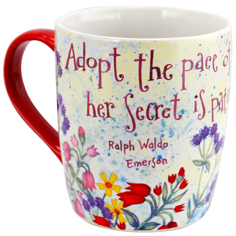 Gibson Birdhouse Floral 18 oz Cup Set, Set of 4 Assorted Designs