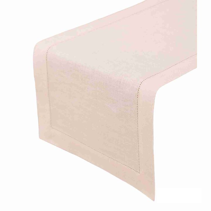 Solino Home 100% Pure Linen Table Runner | Classic Hemstitch for Thanksgiving, Christmas