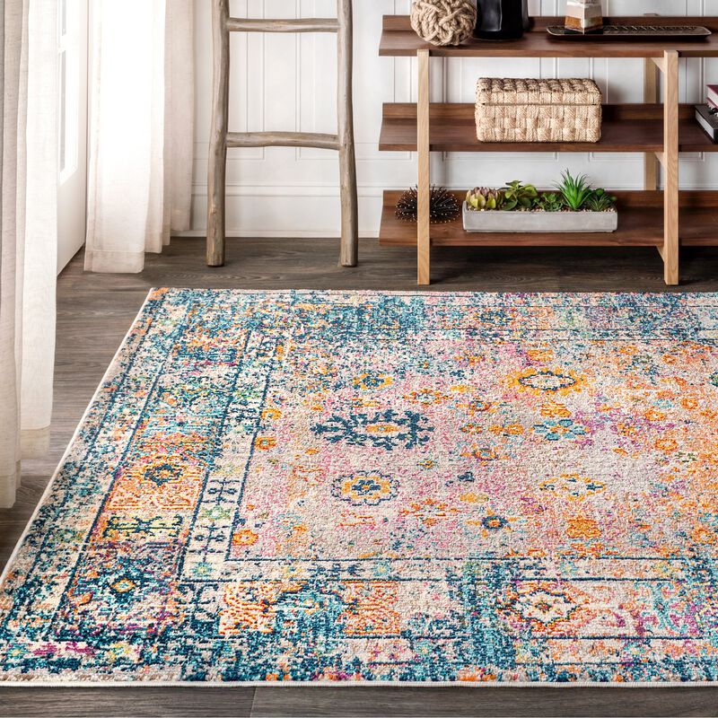 Vibrant Bohemian Flair Boho Vintage Medallion Area Rug