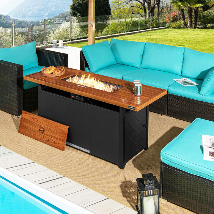 57 Inch 50 000 BTU Rectangular Propane Outdoor Fire Pit Table
