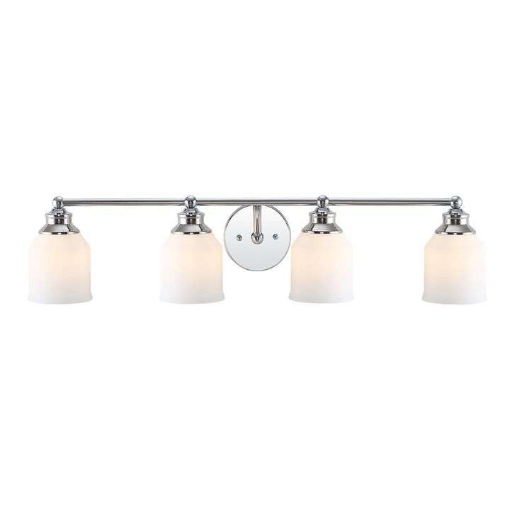 Lydia Iron/Frosted Glass Farmhouse Cottage LED Vanity Light