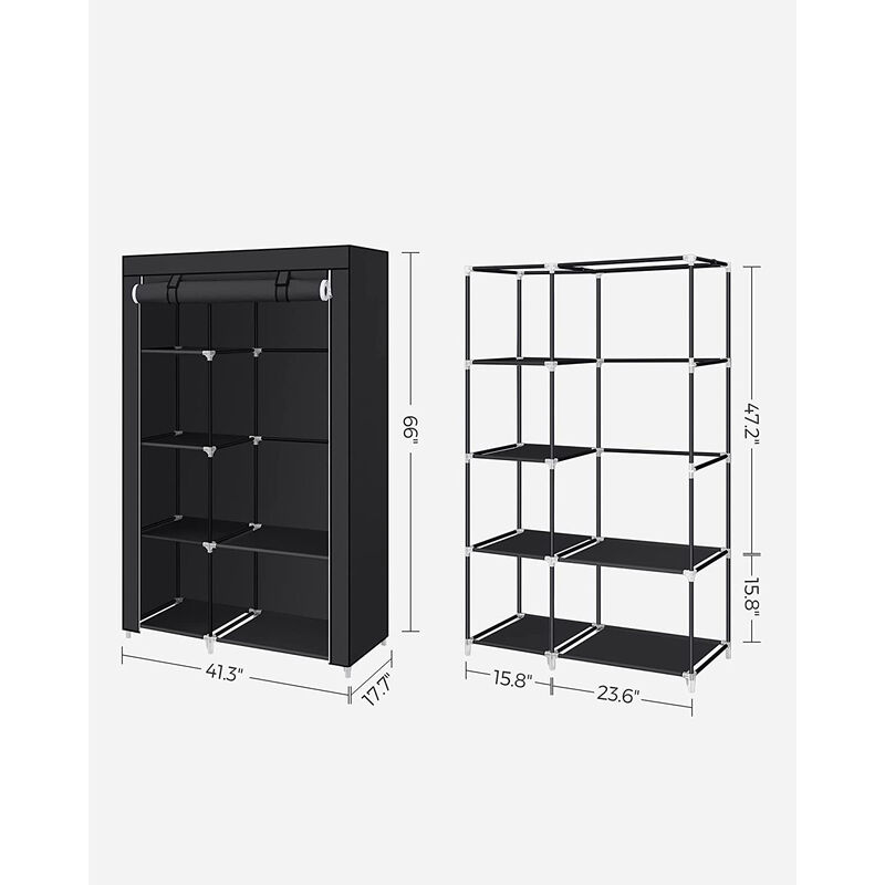 Clothes Storage Organizer with Hanging Rail