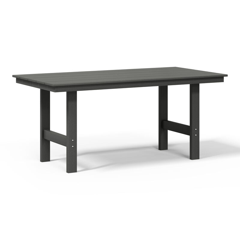 WestinTrends 7-Piece HDPE Outdoor Rectangular Patio Dining Table Set with Side Chairs