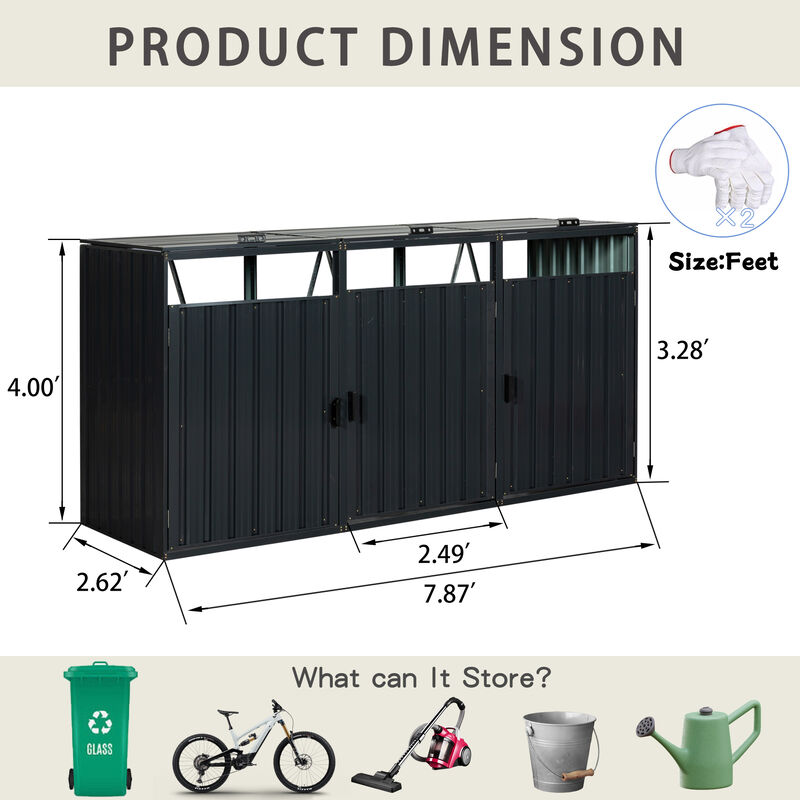 Stainless Steel Outdoor Trash Can Storage