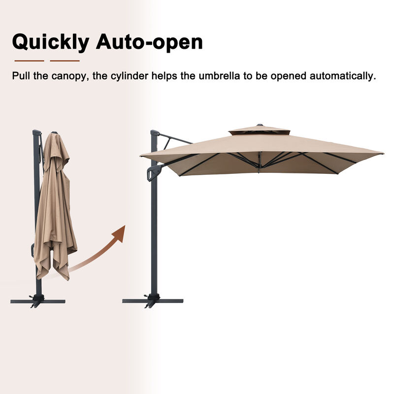 MONDAWE 10 ft. Square Offset Cantilever Outdoor Patio Umbrella