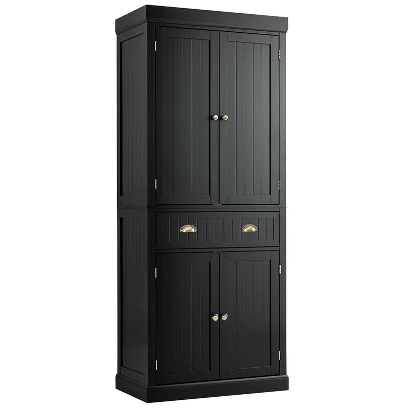 Cupboard Freestanding Kitchen Cabinet with Adjustable Shelves
