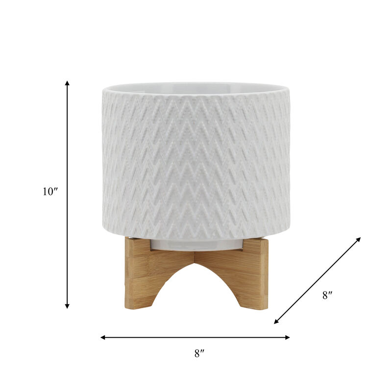 8" Chevron Planter W/Stand