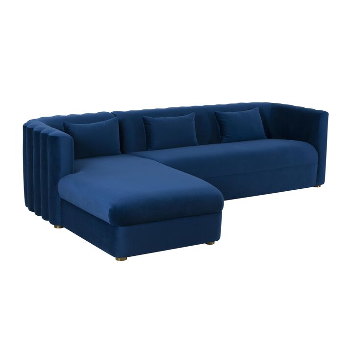 Callie Black Velvet Sectional - LAF