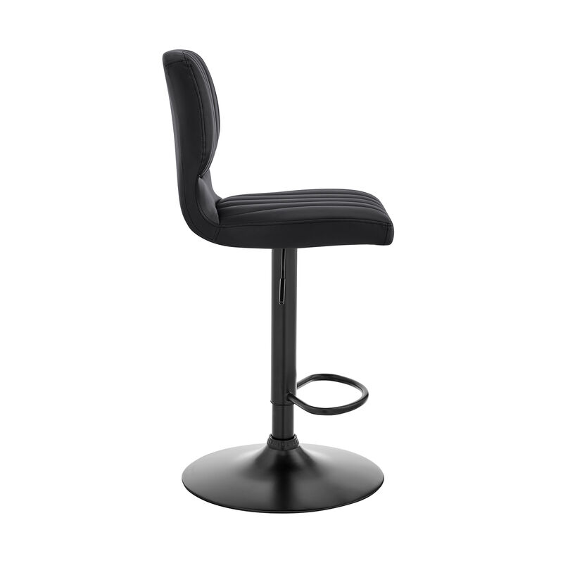 Bardot Adjustable Height Gray Faux Leather Swivel Stool