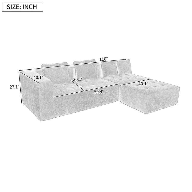 Merax Modern Free Combination Modular Sofa