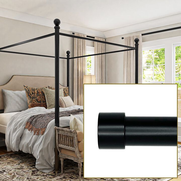 Esencial Kepi Curtain Rod Set, Adjustable Length From 72" to 144"