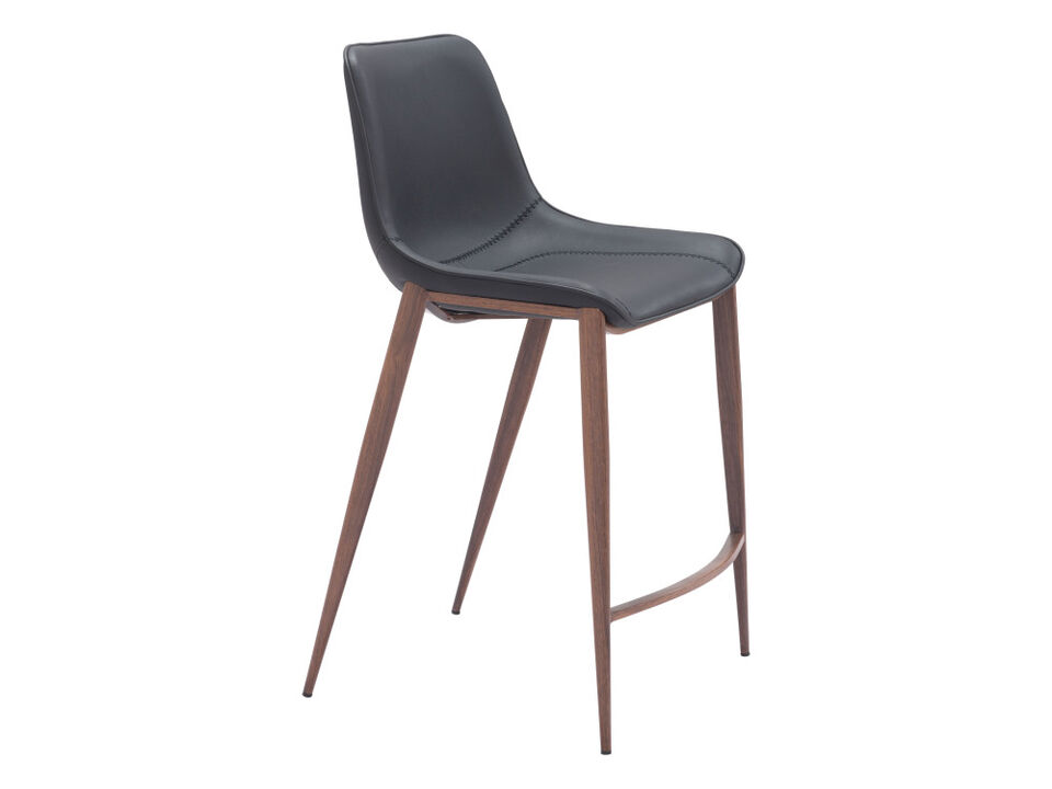 Magnus Counter Stool (Set of 2) Black & Walnut