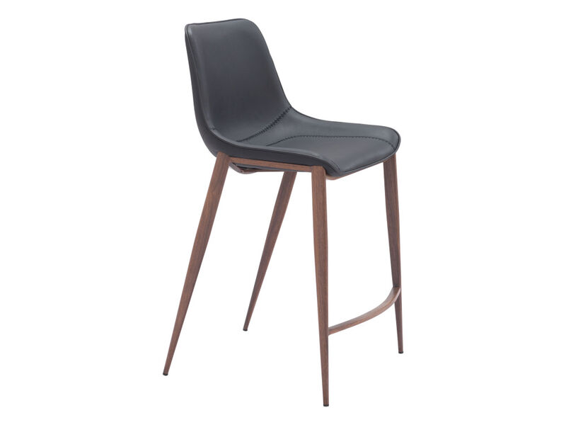 Magnus Counter Stool (Set of 2) Black & Walnut