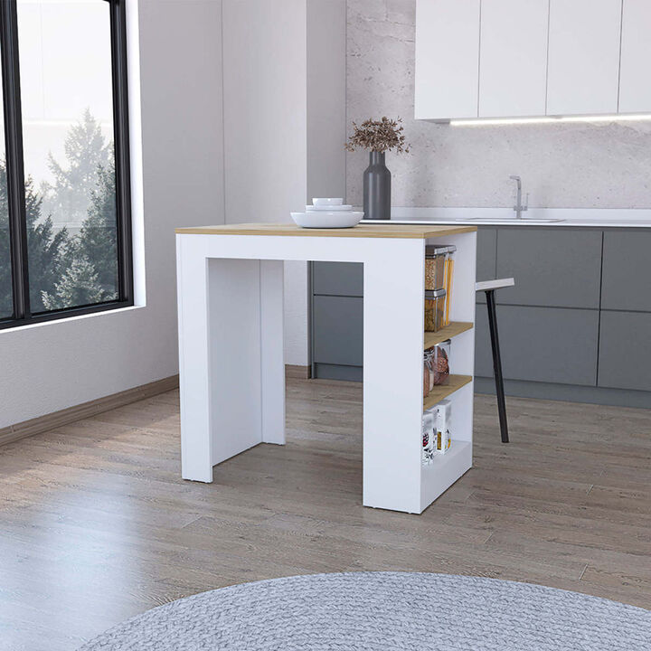 Streamdale Highlands Kitchen Island With Storage Base In And Ibiza Marble
