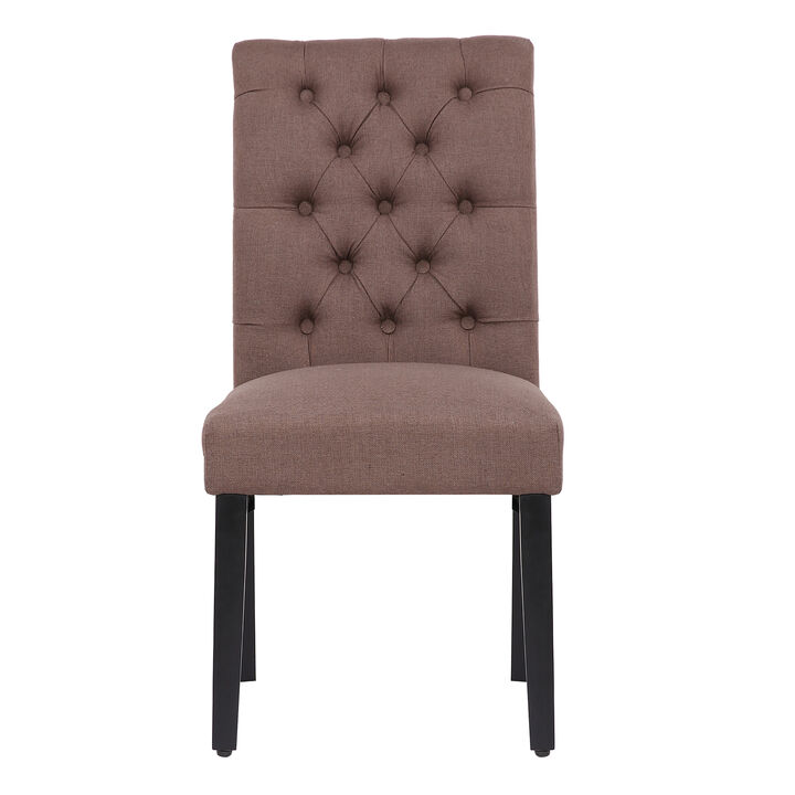 WestinTrends Upholstered Button Tufted Dining Chair (Set of 2)