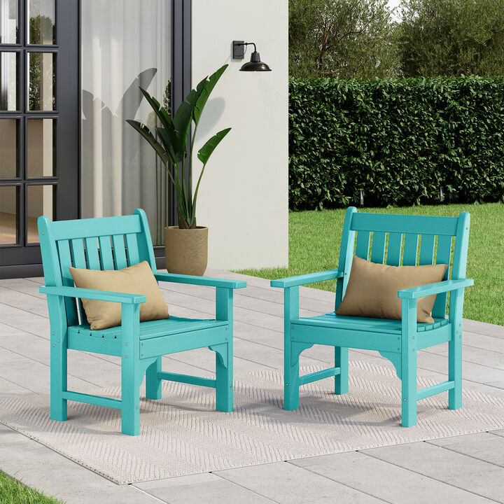WestinTrends Outdoor Patio HDPE Adirondack Dining Arm Chairs (Set of 2)