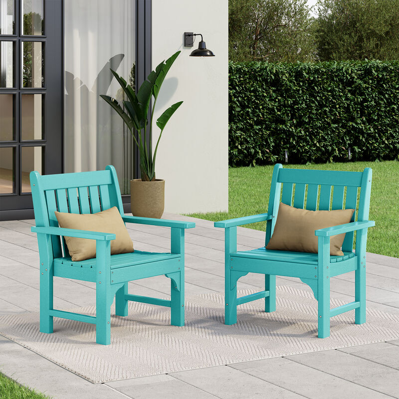 WestinTrends Outdoor Patio HDPE Adirondack Dining Arm Chairs (Set of 2)