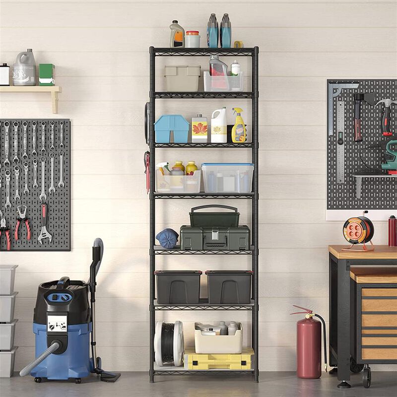 7-Tier Metal Storage Shelf – Durable Space-Saving Organizer for Home or Garage