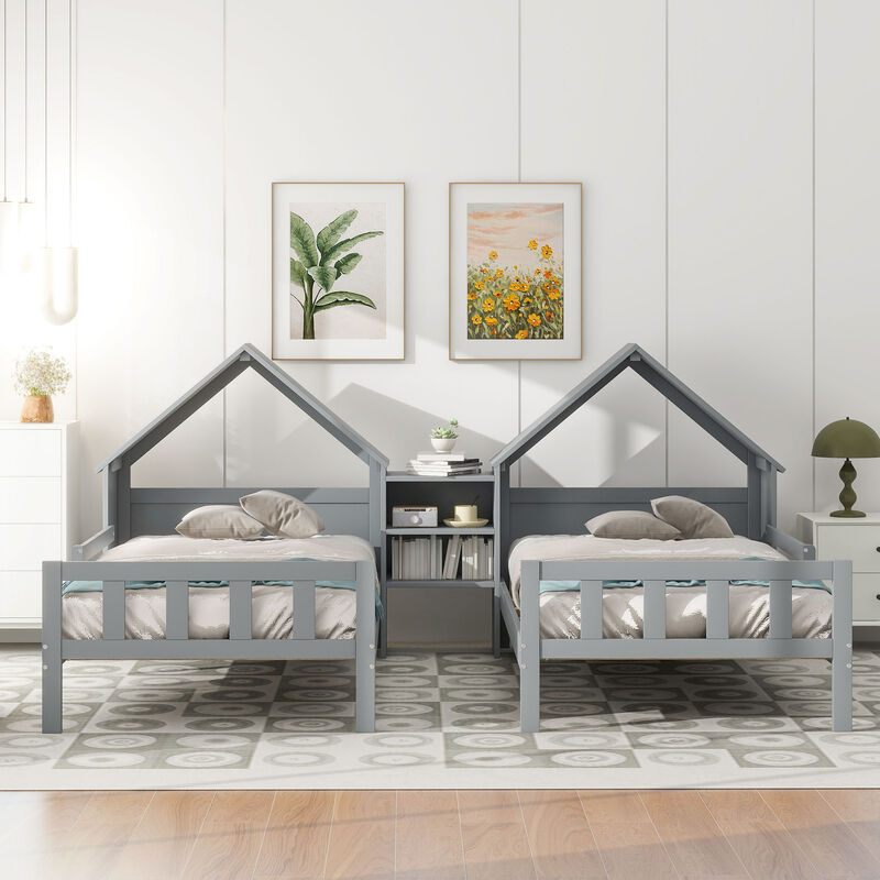 Merax Platform Bed with House-shaped Headboard