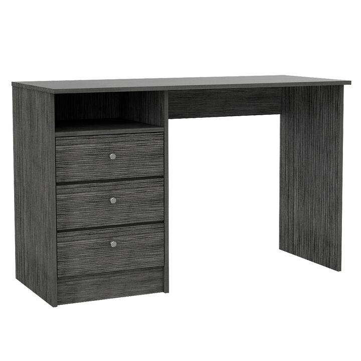 Andalucia 3 Drawer Computer Desk, One Shelf -Smokey Oak