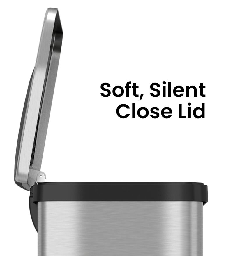 iTouchless 13 Gallon AutoStep Stainless Steel Pedal Sensor Trash Can