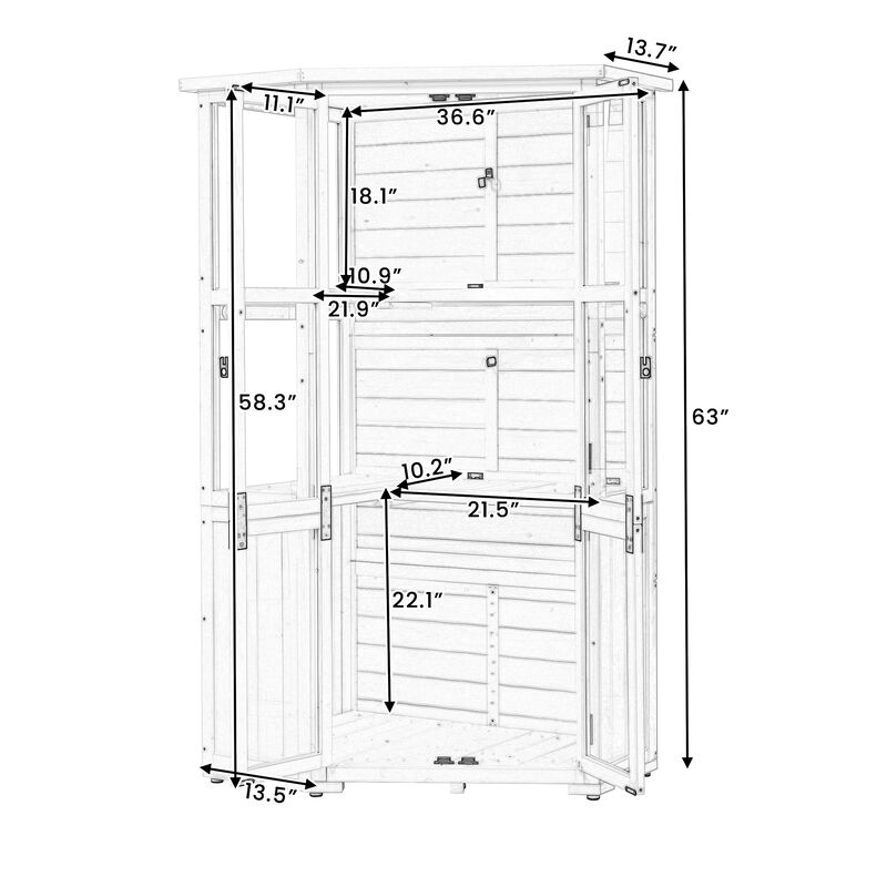 Merax Mini Greenhouse Cold Frame Garden Wood Storage Cabinet