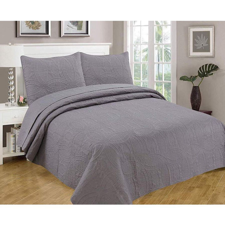 Bedspread Coverlet 3 Pcs Set Oversized Full Size White Color