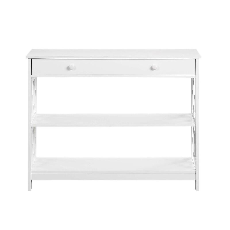 Convenience Concepts Town Square 1 Drawer Console Table, White