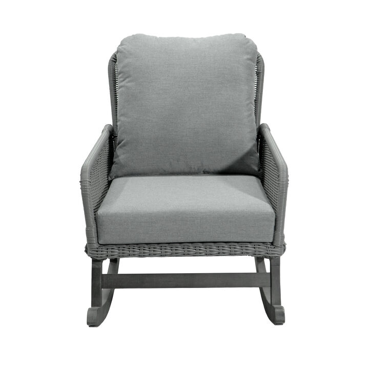 Merax  PE Rattan Rocking Chair for Indoor and Outdoor