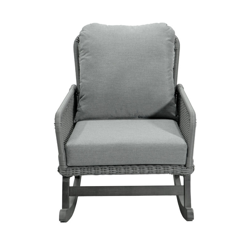 Merax  PE Rattan Rocking Chair for Indoor and Outdoor