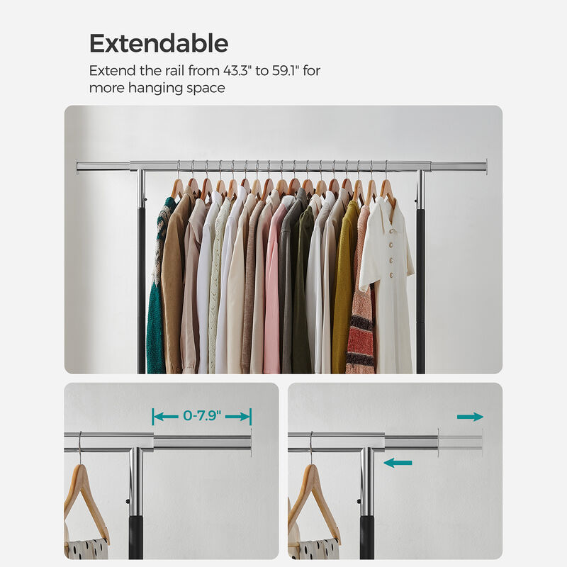 Heavy-Duty Clothes Rack with Extendable Hanging Rod
