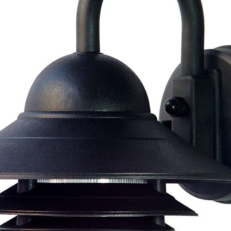 Hivvago Matte Black Three Tier Lamp Shade Outdoor Wall Light